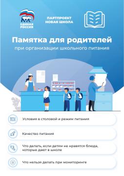 Памятка по организации питания